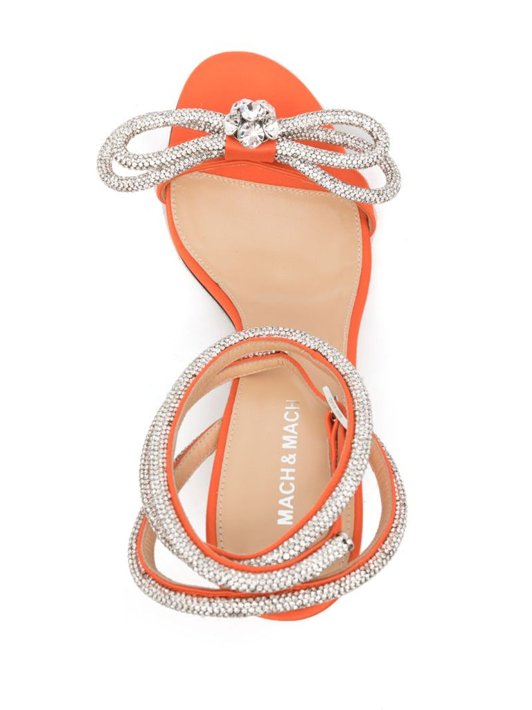 Orange Double Bow 95mm Sandals