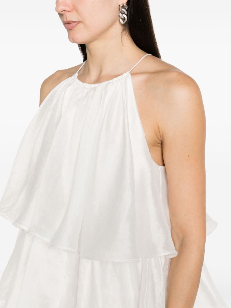 White Claudia Tiered Mini Dress