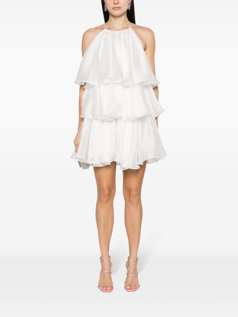 White Claudia Tiered Mini Dress