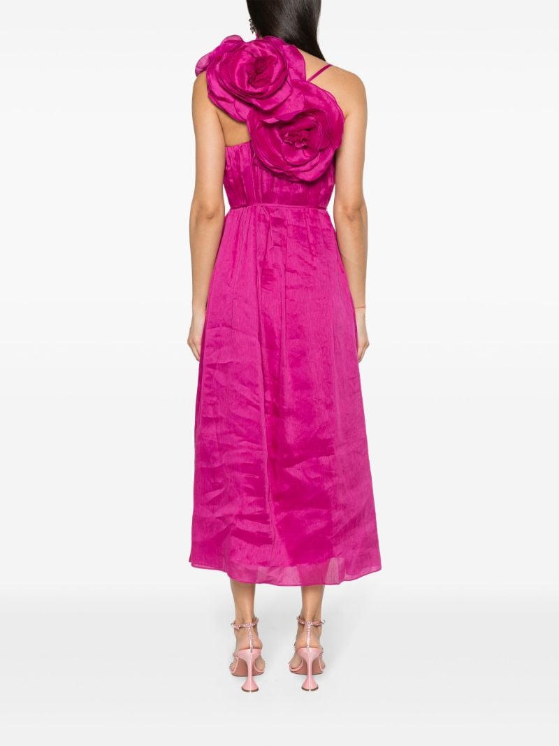 Pink Quintessa Floral-appliquÃ_x0083_Â© Linen Dress