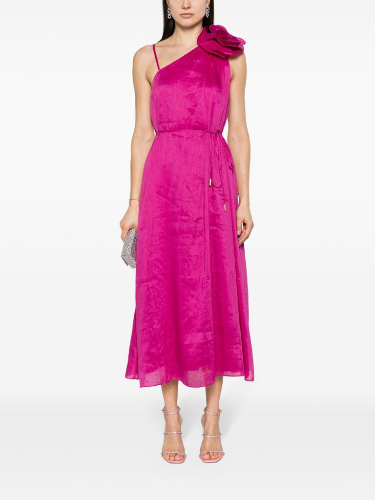 Pink Quintessa Floral-appliquÃ_x0083_Â© Linen Dress