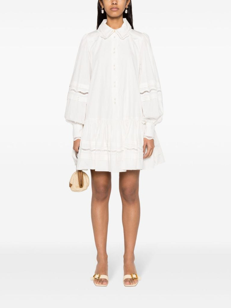 White Reva Cotton Shirt Dress