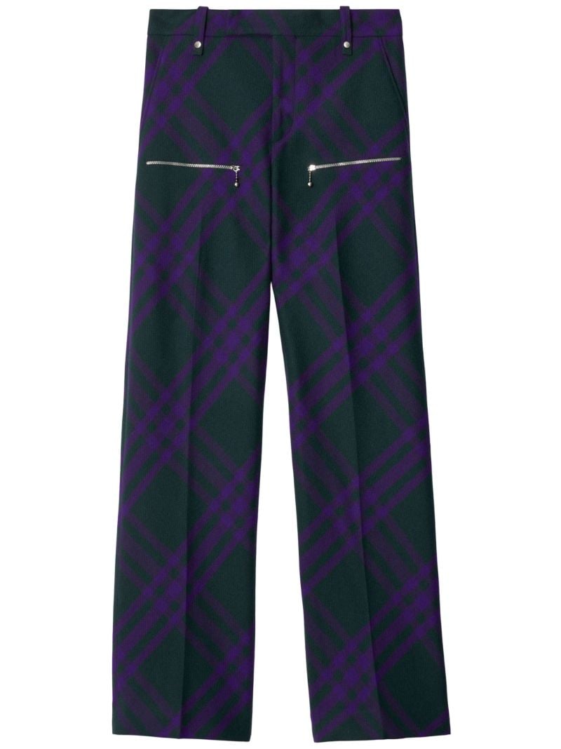 Green Check Wool Trousers