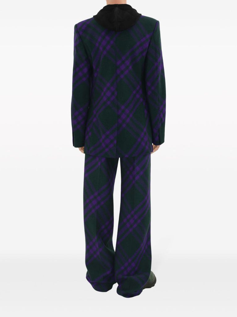 Green Check Wool Trousers