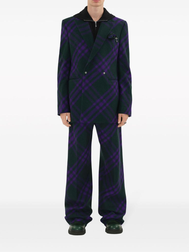 Green Check Wool Trousers