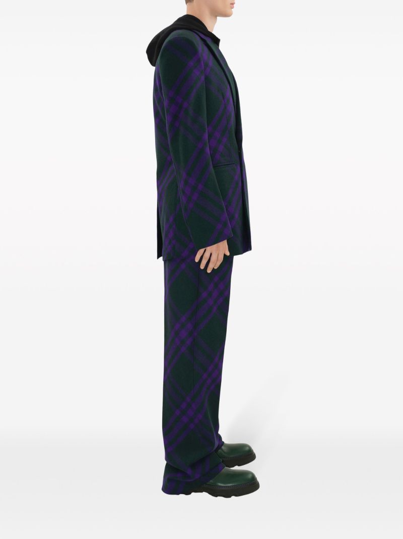 Green Check Wool Trousers