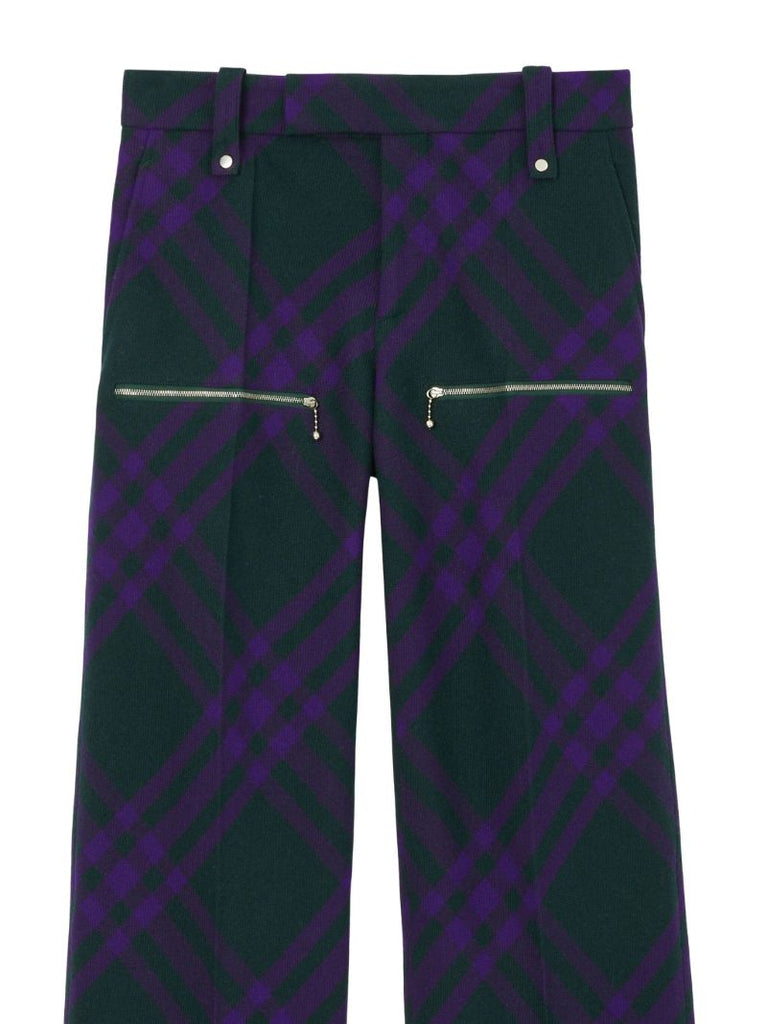 Green Check Wool Trousers