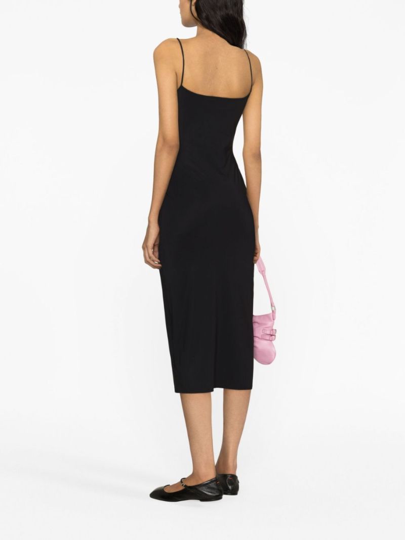Black Logo-print Midi Dress