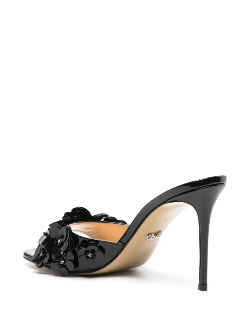 Black Flowers 95 Leather Mules