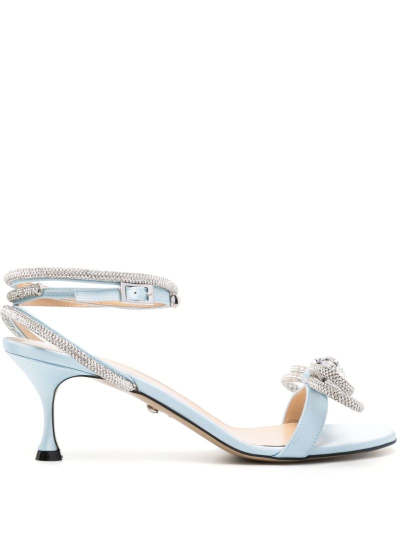 Blue Double Bow 65mm Sandals