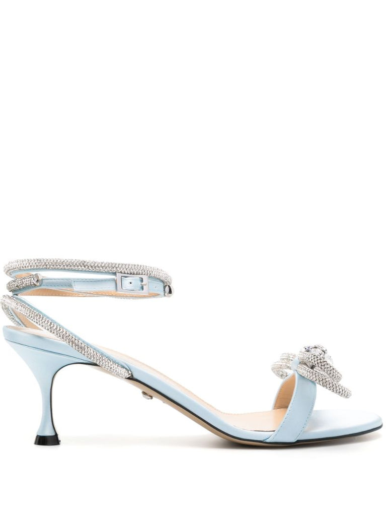 Blue Double Bow 65mm Sandals