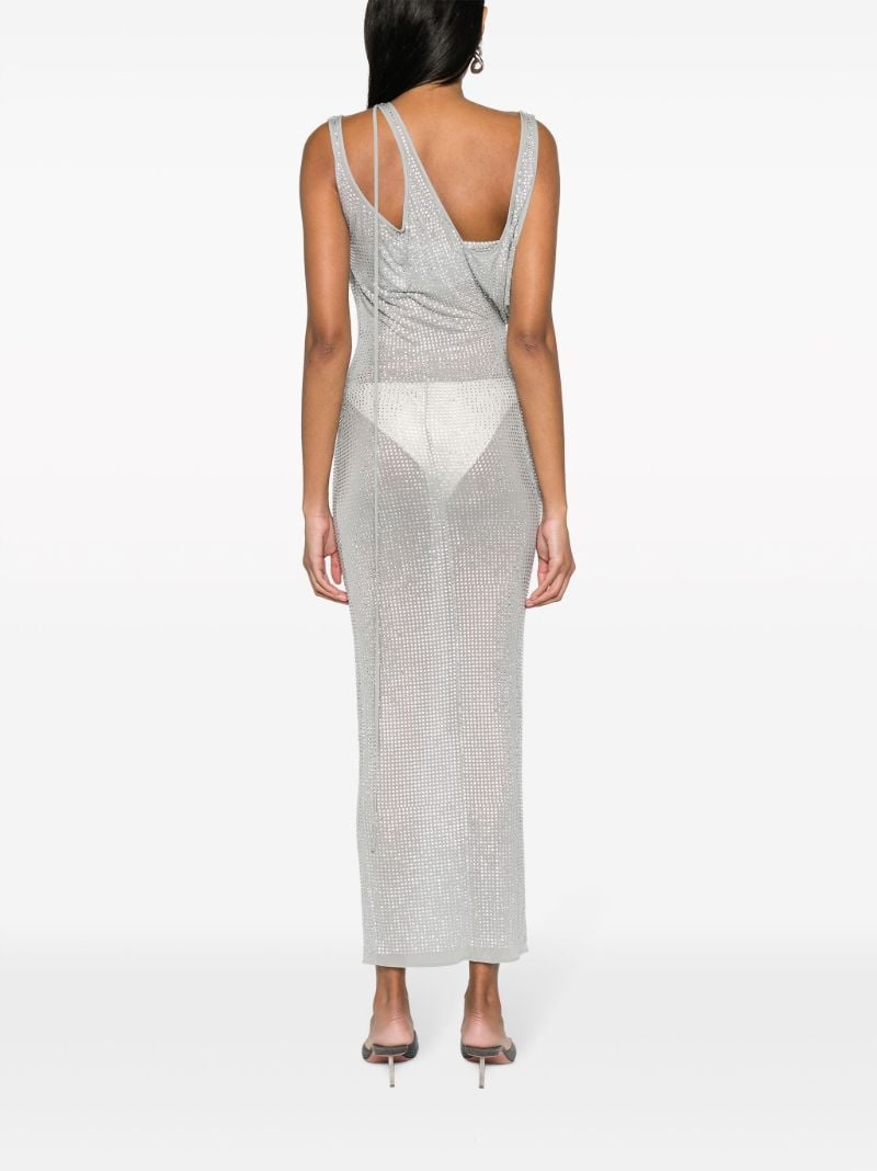 Grey Crystal Midi Dress
