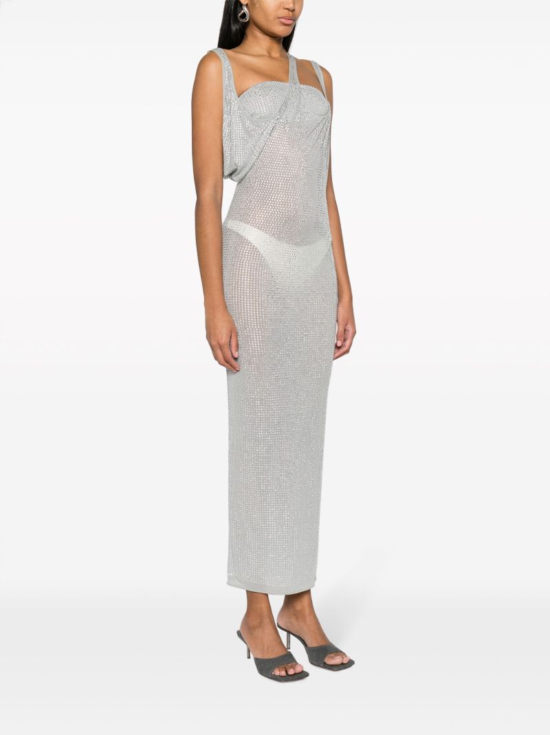 Grey Crystal Midi Dress