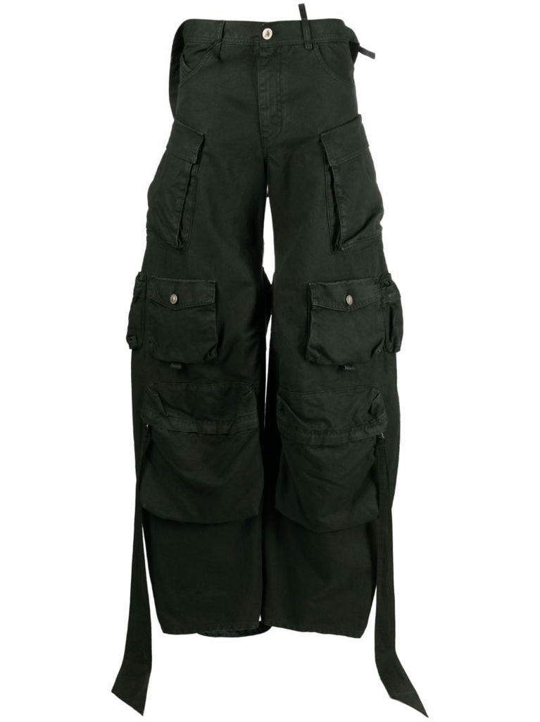 Green Fern Cotton Cargo Pants