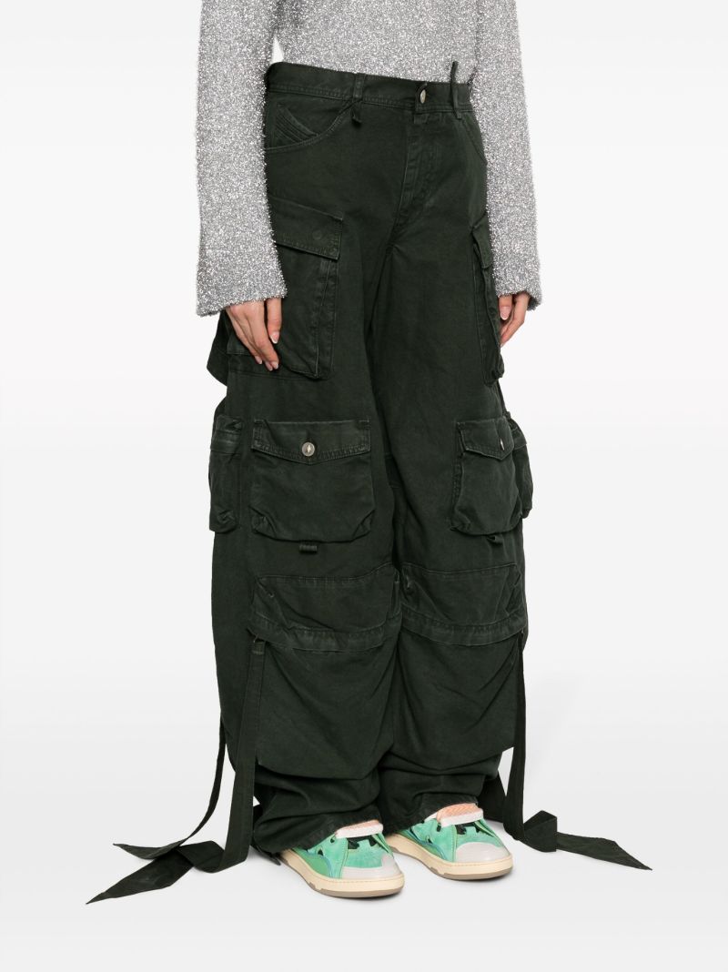 Green Fern Cotton Cargo Pants