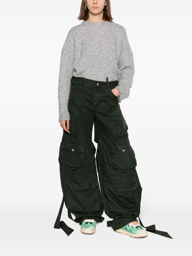 Green Fern Cotton Cargo Pants