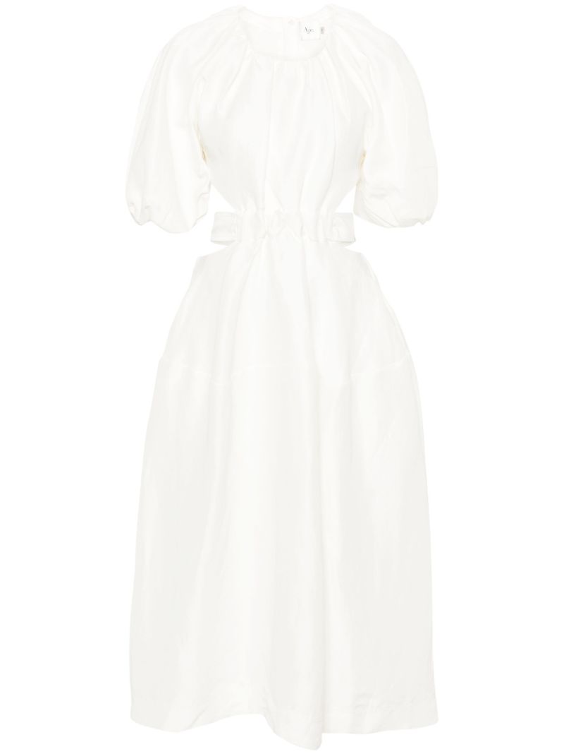 White Mimosa Cut-out Midi Dress