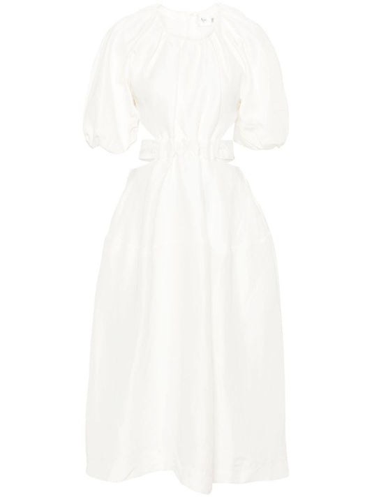 White Mimosa Cut-out Midi Dress