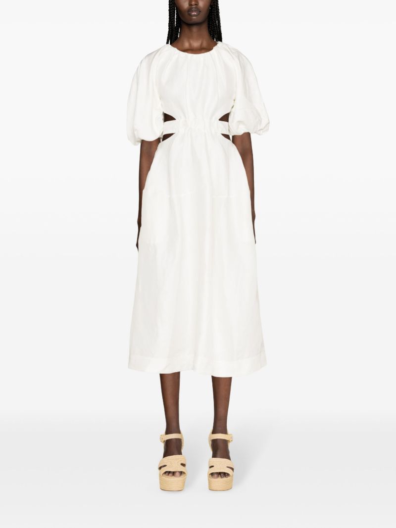 White Mimosa Cut-out Midi Dress
