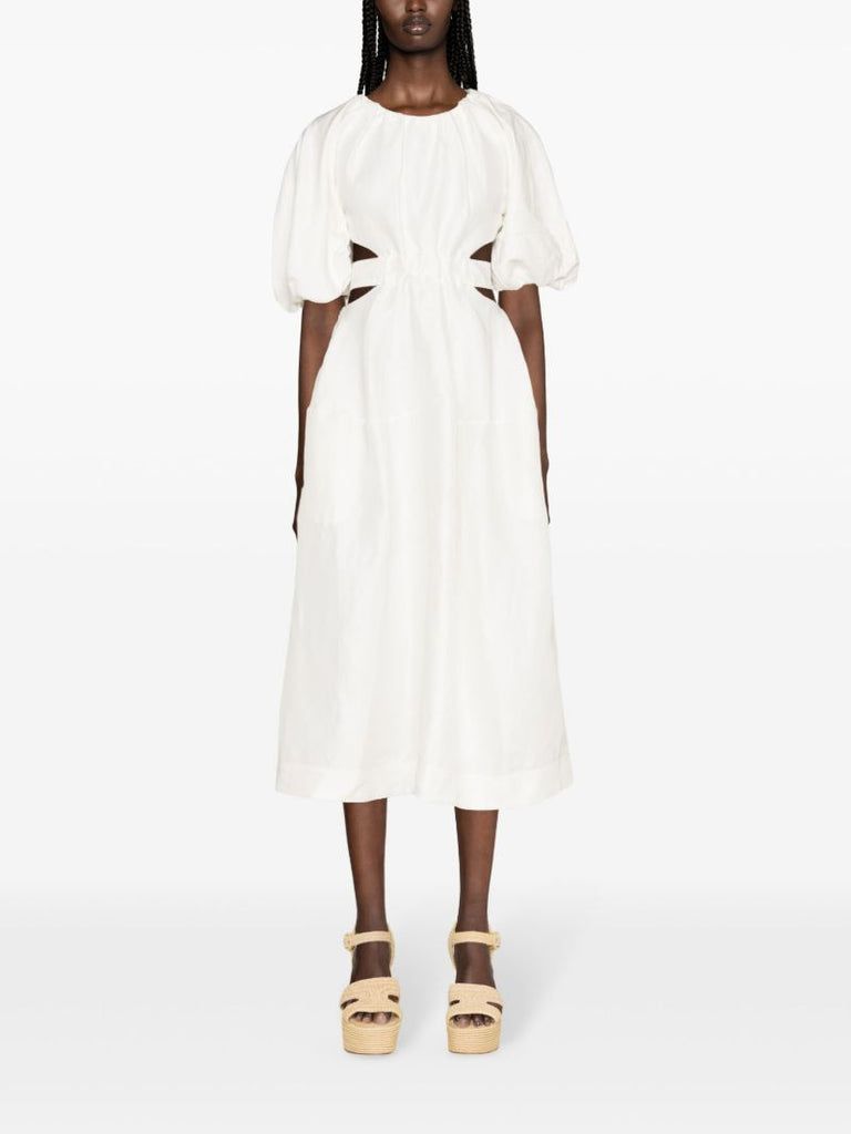 White Mimosa Cut-out Midi Dress