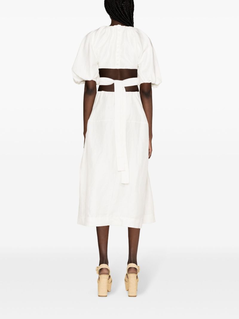 White Mimosa Cut-out Midi Dress