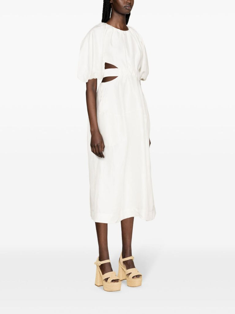 White Mimosa Cut-out Midi Dress