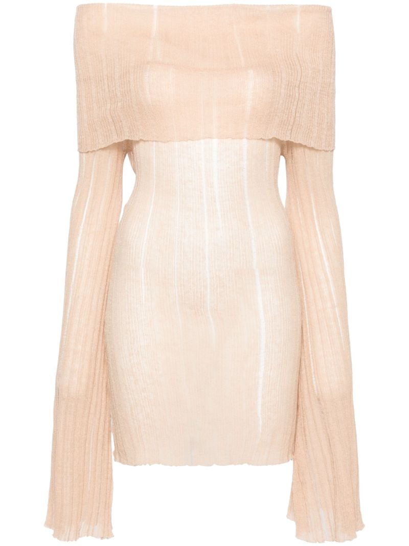Neutral Ele Knitted Mini Dress