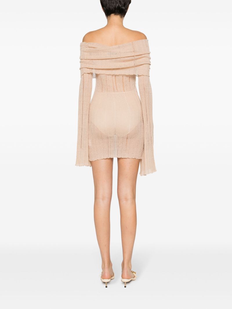 Neutral Ele Knitted Mini Dress
