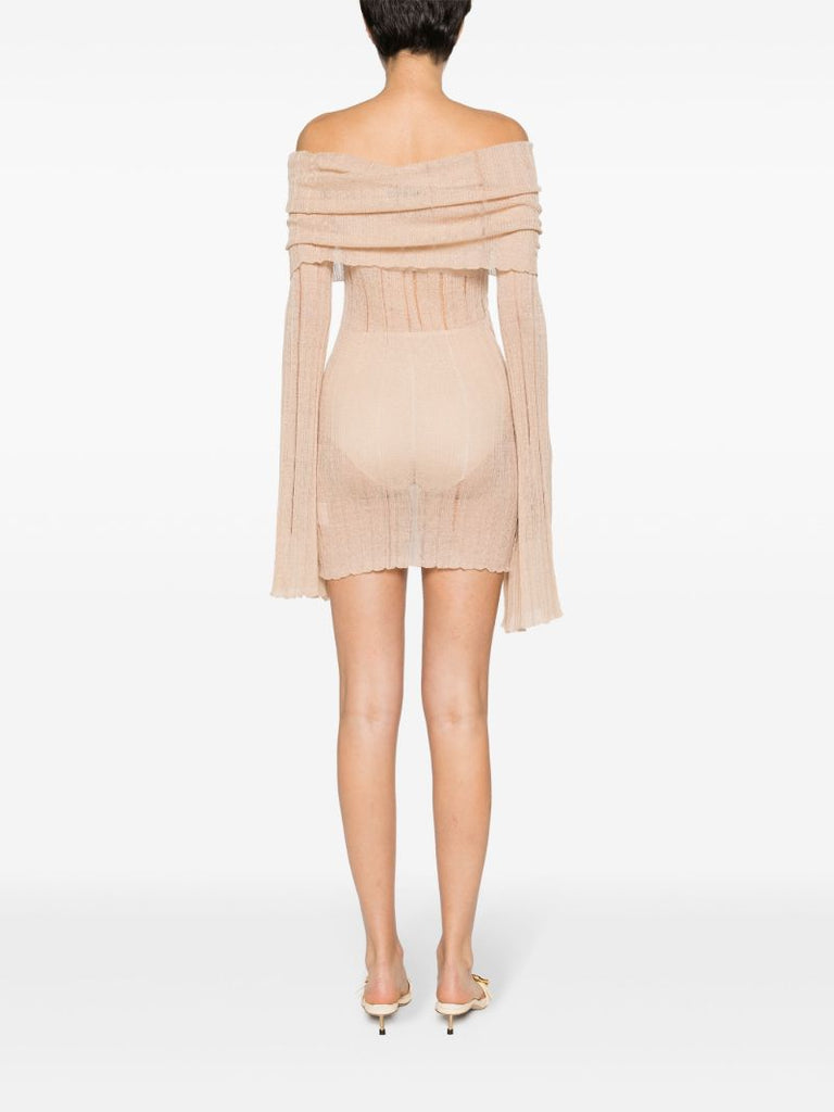 Neutral Ele Knitted Mini Dress