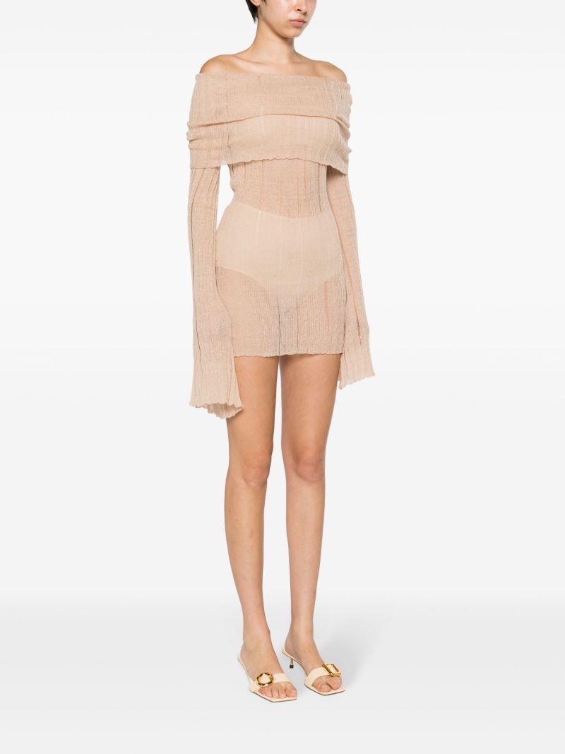 Neutral Ele Knitted Mini Dress