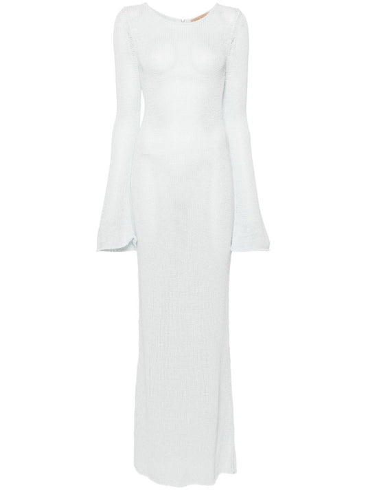 Blue Ocra Knitted Maxi Dress