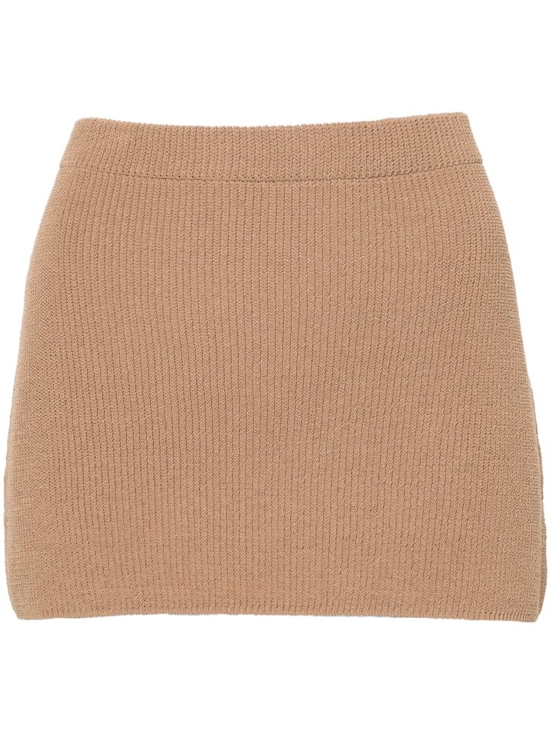 Brown Agos Knitted Mini Skirt