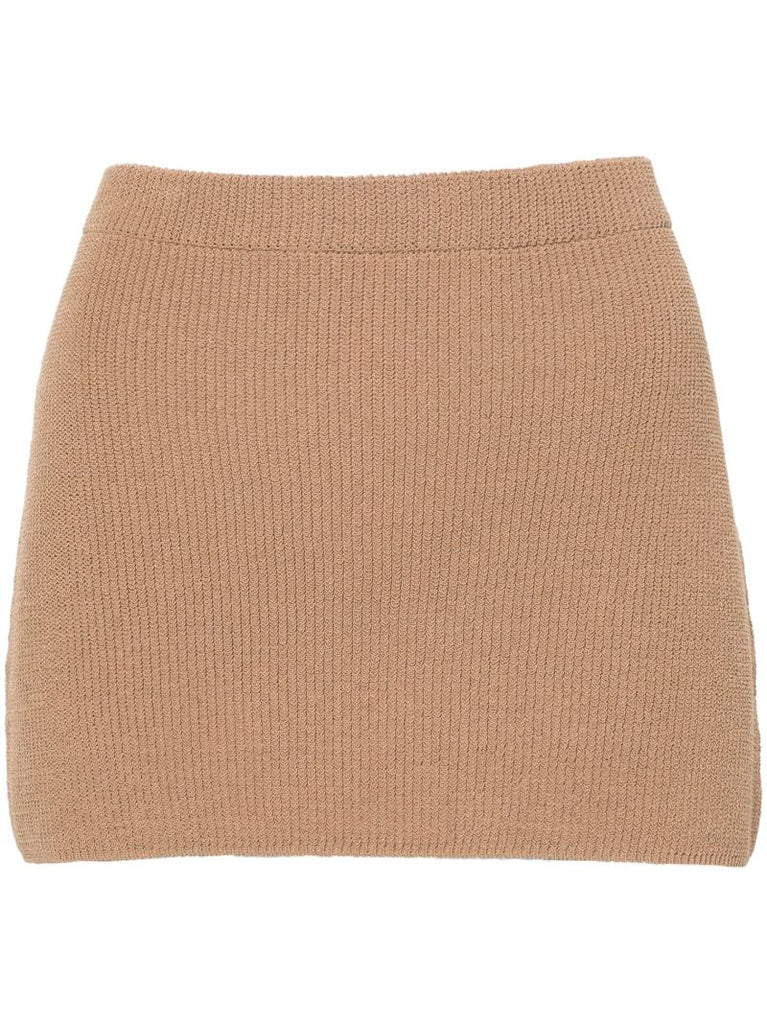 Brown Agos Knitted Mini Skirt