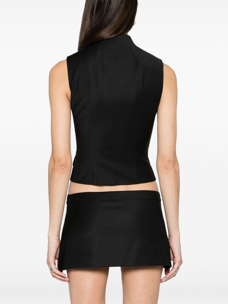Black Suwo Mock-neck Top