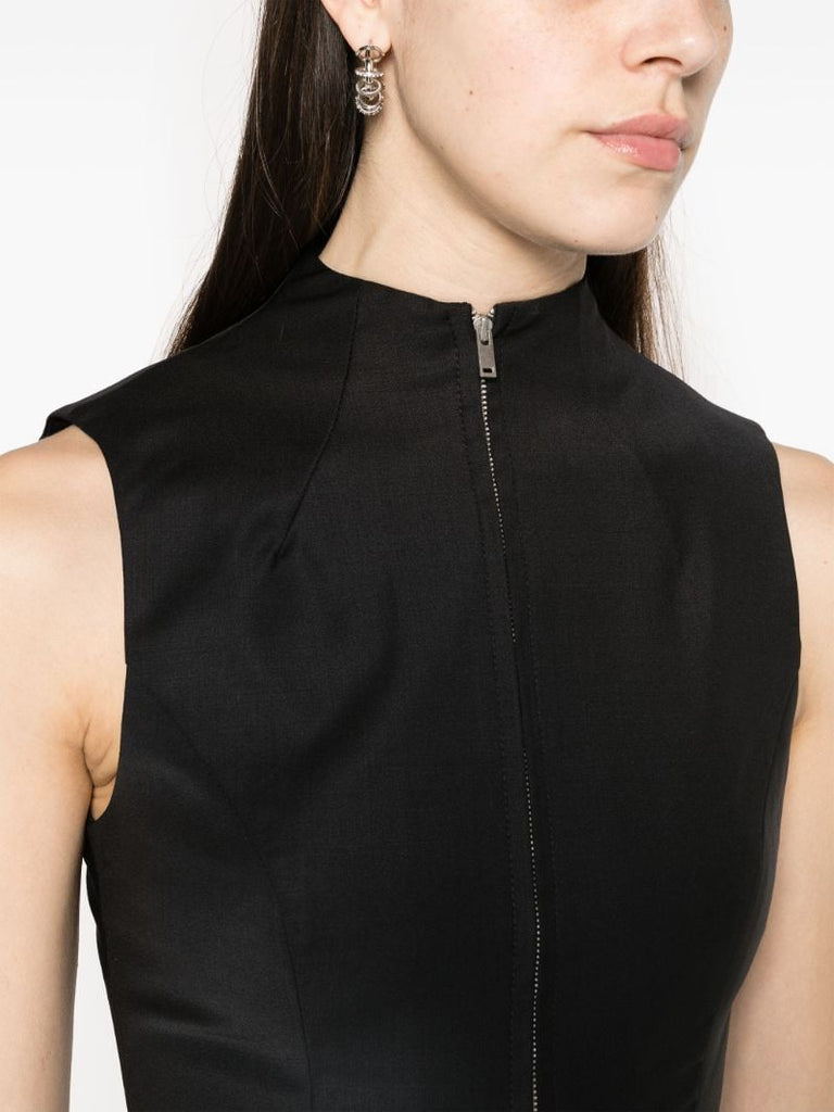 Black Suwo Mock-neck Top