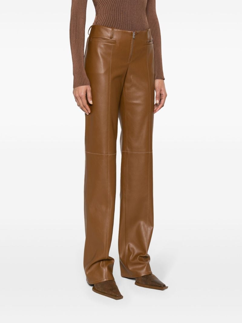 Brown Cida Faux-leather Trousers