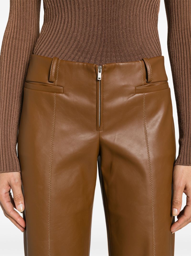 Brown Cida Faux-leather Trousers