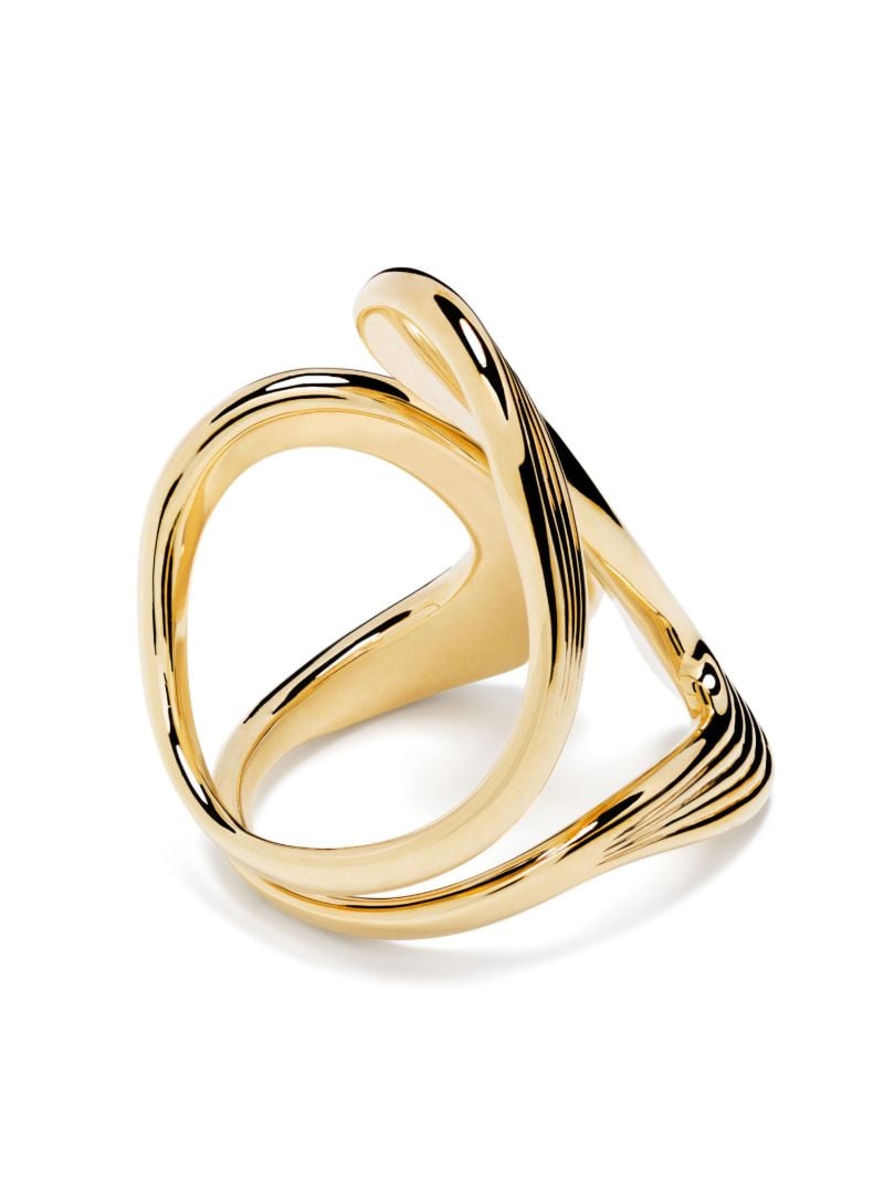 18k Yellow Gold Stream Lines Open Ring