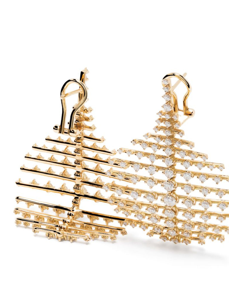 18k Yellow Gold Small Brilliant Disco Diamond Earrings