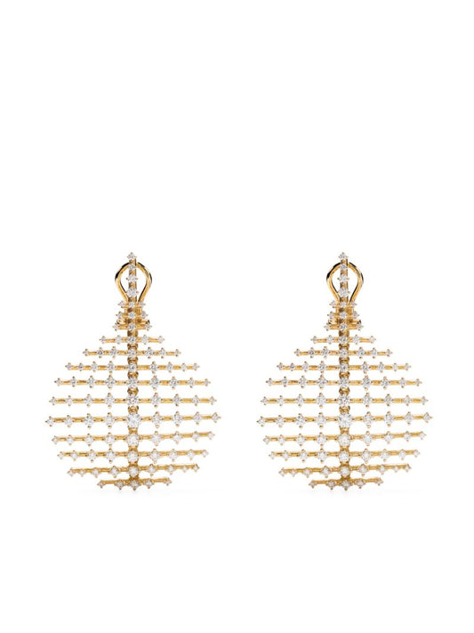 18k Yellow Gold Small Brilliant Disco Diamond Earrings