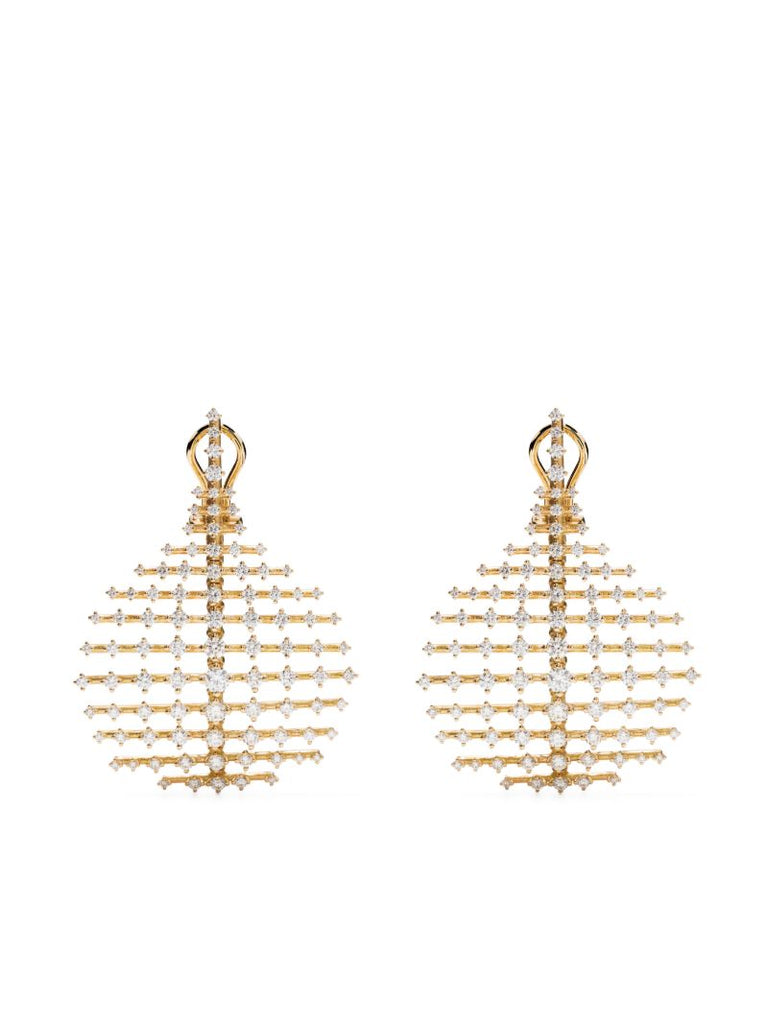 18k Yellow Gold Small Brilliant Disco Diamond Earrings
