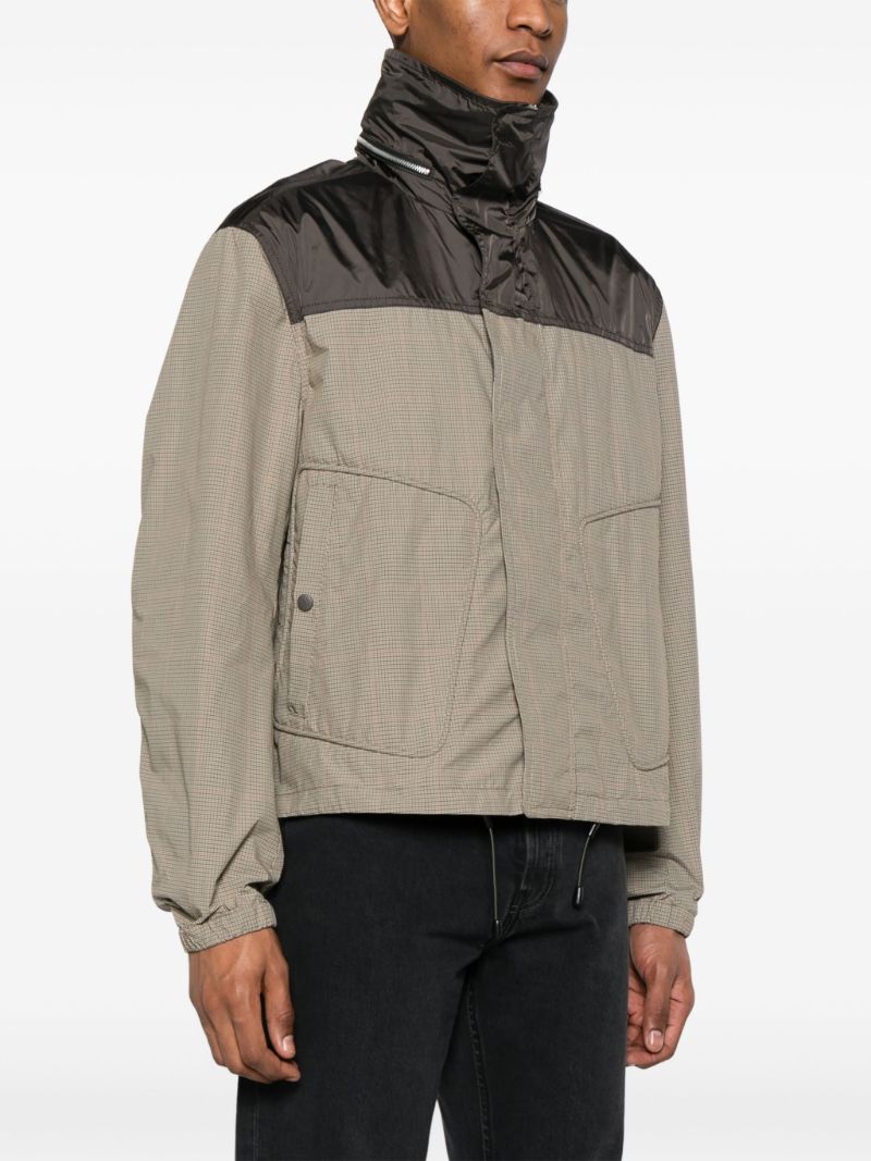Brown Shigatsu Plaid-check Hooded Jacket