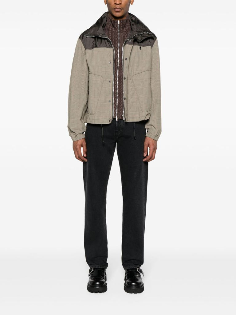 Brown Shigatsu Plaid-check Hooded Jacket