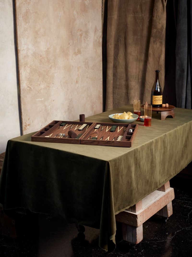 Brown Matis Wood Backgammon Set