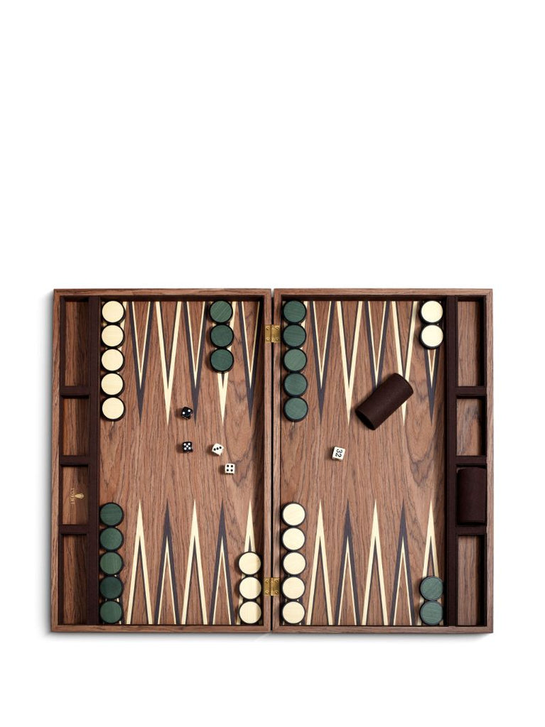 Brown Matis Wood Backgammon Set
