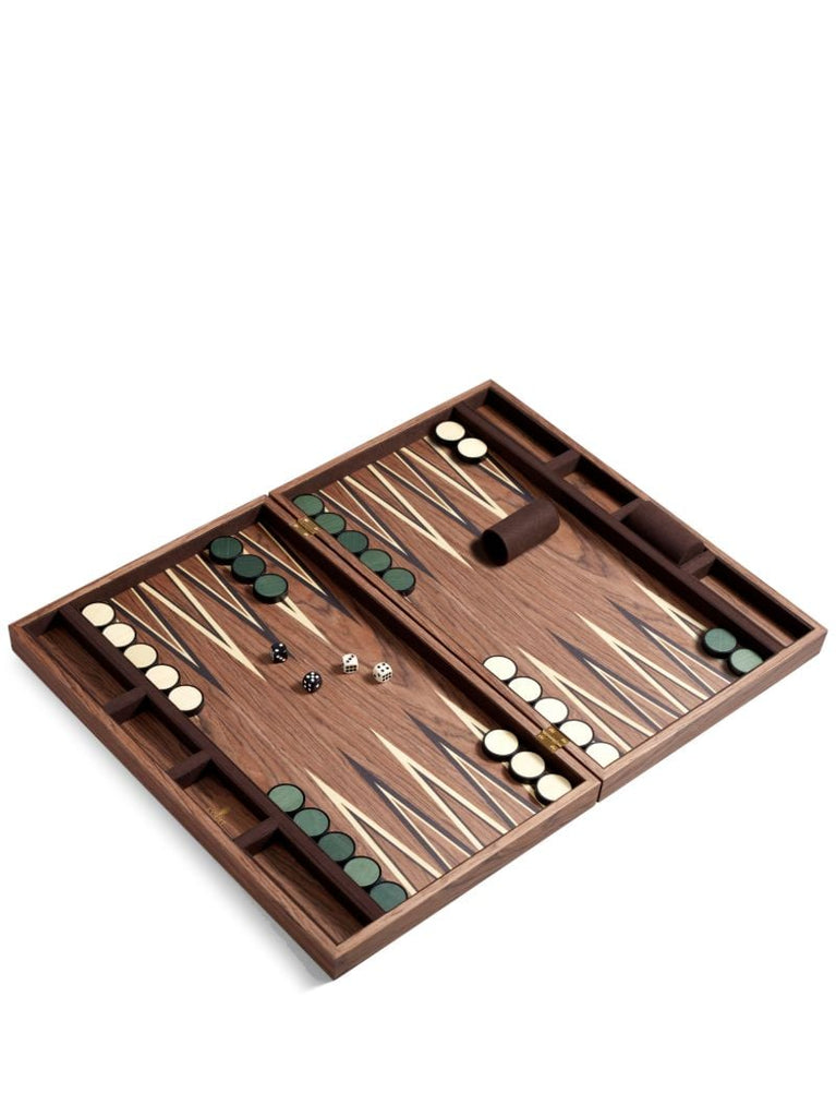 Brown Matis Wood Backgammon Set