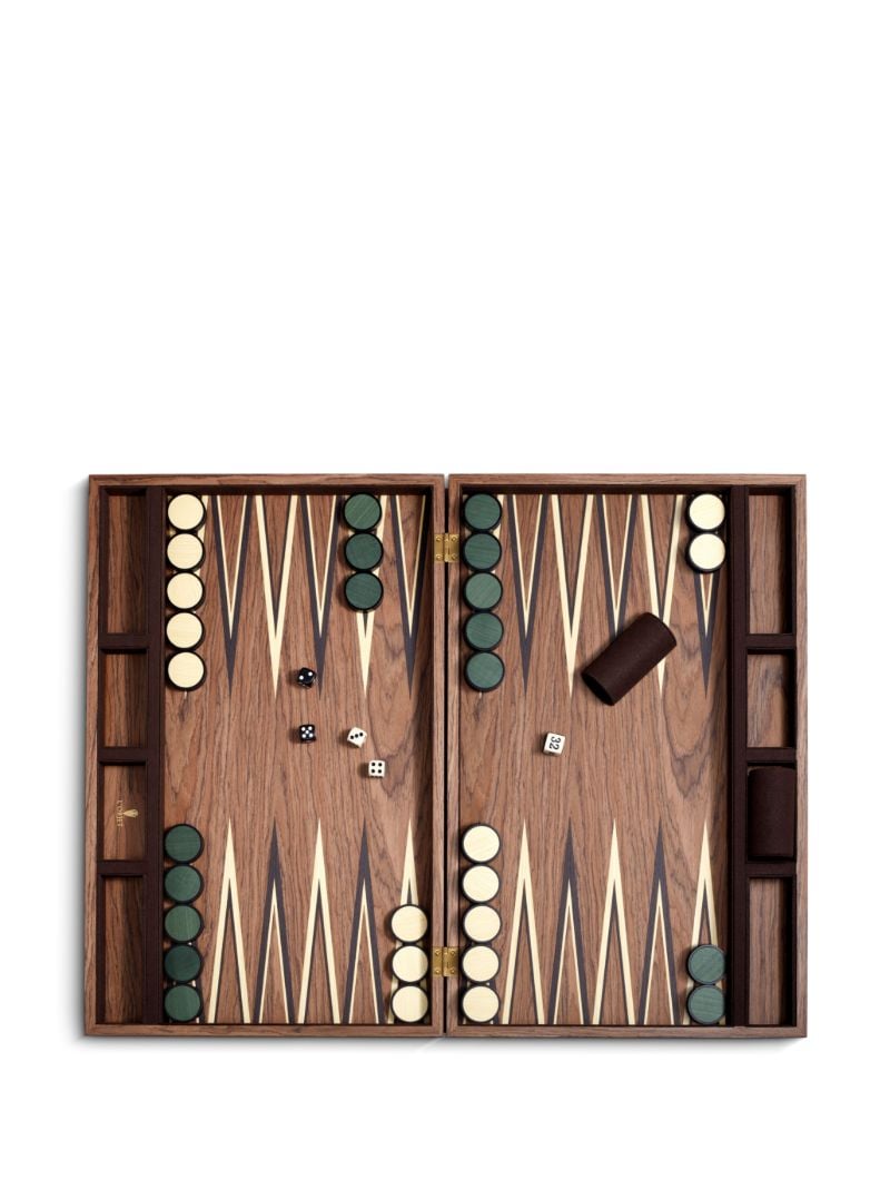 Brown Matis Wood Backgammon Set