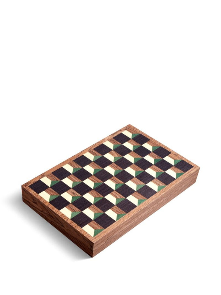 Brown Matis Wood Backgammon Set