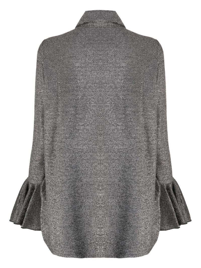 Silver Ruffle-trim Lurex Pyjama Set