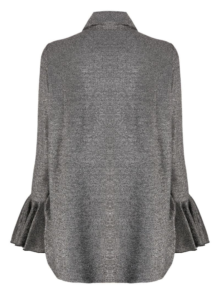 Silver Ruffle-trim Lurex Pyjama Set